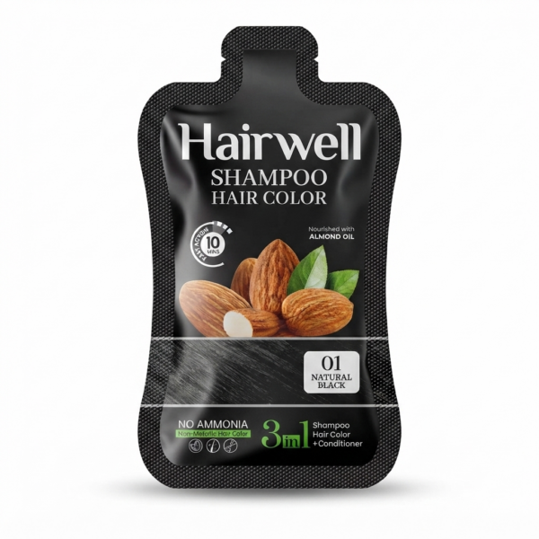 Hairwell Shampoo (Natural Black) Sachet Box